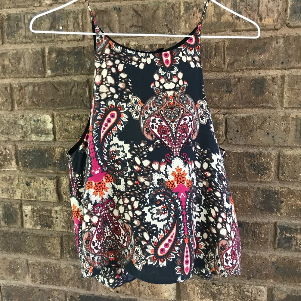 Blousy paisley spaghetti strap top